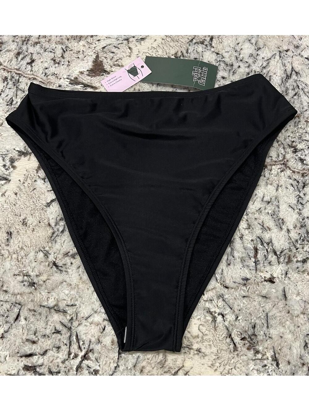 Women's High Waist Extra High Leg Extra Cheeky Bikini Bottom Wild Fable Sz S 4/6